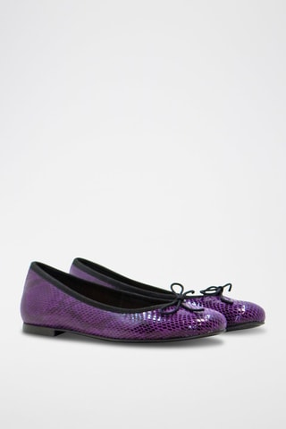 Leren Ballerina's Deborah - Paars