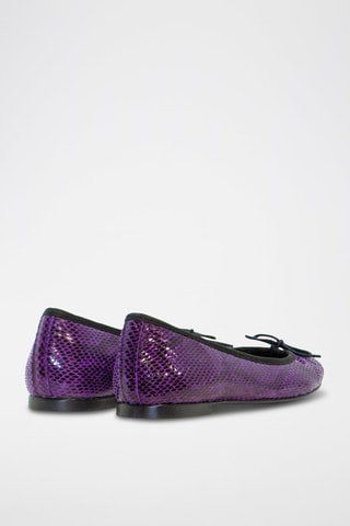 Leren Ballerina's Deborah - Paars