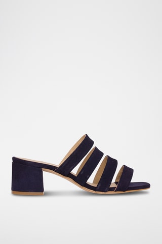 Nubuck Muiltjes met Hak - Blauw