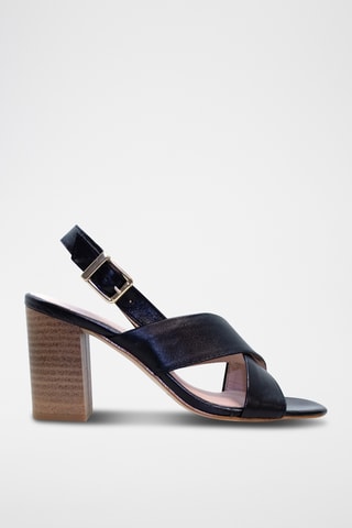 Leren Sandalen met Hak - Zwart