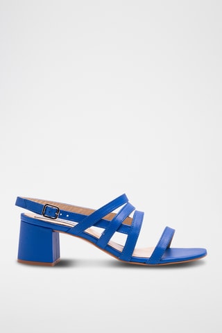 Leren Sandalen met Hak - Blauw