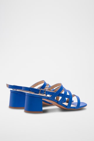 Leren Sandalen met Hak - Blauw