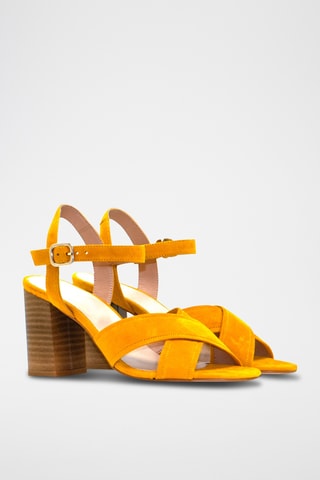 Nubuck Sandalen met Hak - Geel