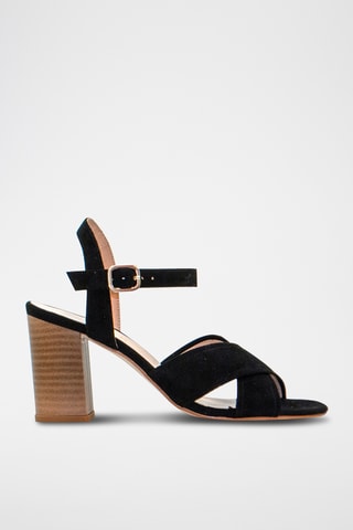 Nubuck Sandalen met Hak - Zwart
