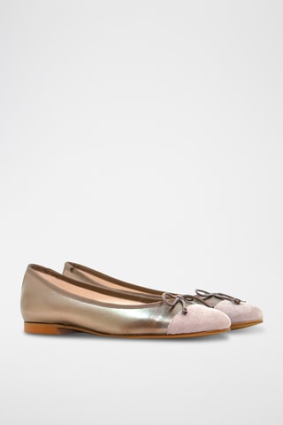 Leren Ballerina's - Grijs