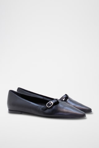 Leren Ballerina's - Zwart