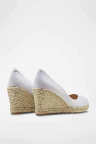 Leren Espadrilles met Sleehak - Wit