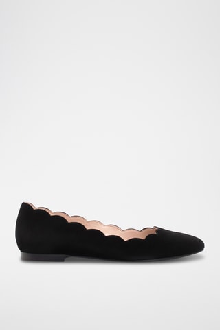 Nubuck Ballerina's - Zwart