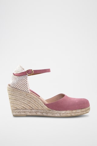 Nubuck Espadrilles met Sleehak - Roze