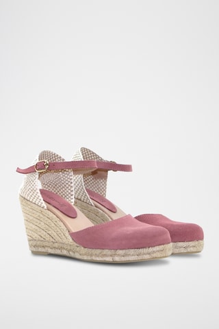 Nubuck Espadrilles met Sleehak - Roze