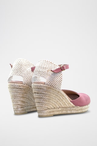 Nubuck Espadrilles met Sleehak - Roze
