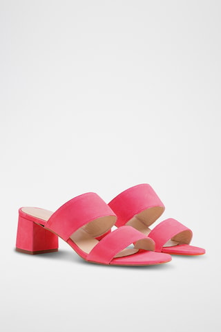 Leren Muiltjes met Hak - Fuchsia