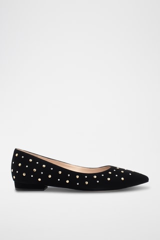 Nubuck Ballerina's - Zwart
