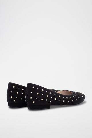 Nubuck Ballerina's - Zwart