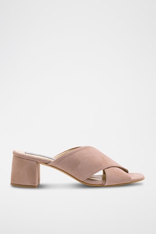 Nubuck Muiltjes met Hak - Nude