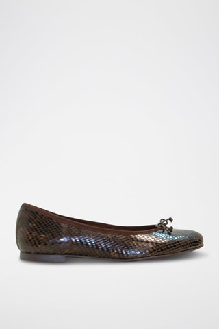 Leren Ballerina's Deborah - Bruin