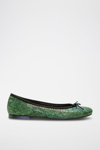 Leren Ballerina's Deborah - Groen
