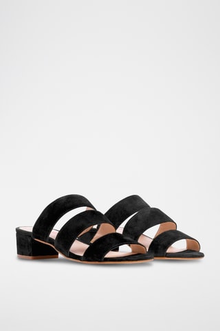 Nubuck Muiltjes met Hak - Zwart