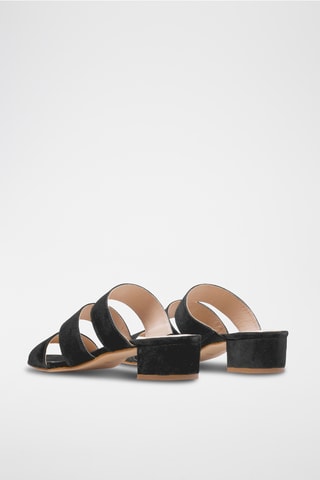 Nubuck Muiltjes met Hak - Zwart