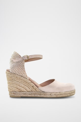 Nubuck Espadrilles met Sleehak - Beige