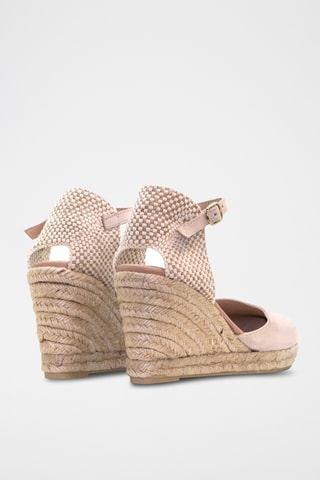 Nubuck Espadrilles met Sleehak - Beige