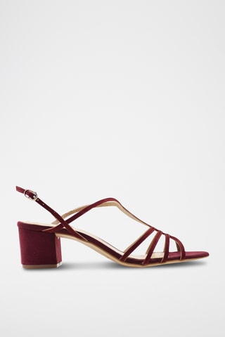 Nubuck Sandalen met Hak - Rood