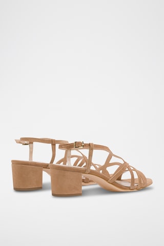 Nubuck Sandalen met Hak - Bruin