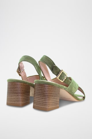 Nubuck Sandalen met Hak - Groen