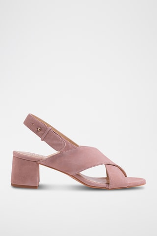 Leren Sandalen met Hak - Nude