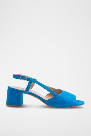 Nubuck Sandalen met Hak - Blauw