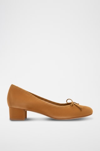 Leren Ballerina's - Camel