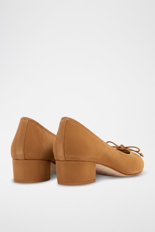 Leren Ballerina's - Camel