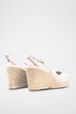 Leren Sandalen met Sleehak - Zilverkleurig