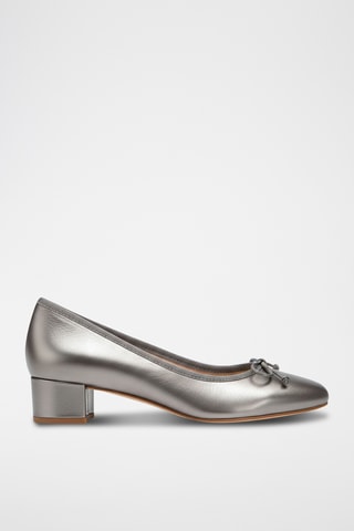 Leren Ballerina's - Zilverkleurig