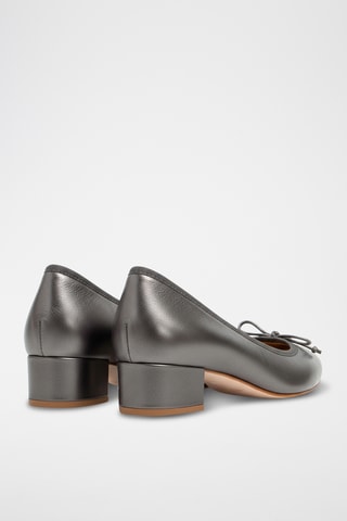 Leren Ballerina's - Zilverkleurig