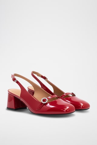 Lakleren Pumps - Rood