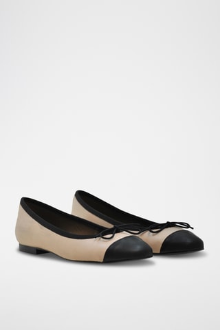 Leren Ballerina's - Nude