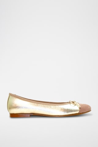 Leren Ballerina's - Zilverkleurig