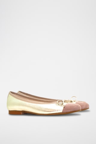 Leren Ballerina's - Zilverkleurig