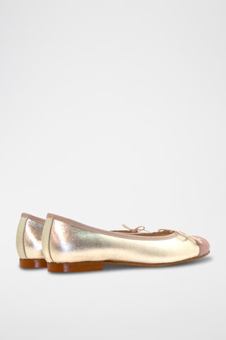 Leren Ballerina's - Zilverkleurig