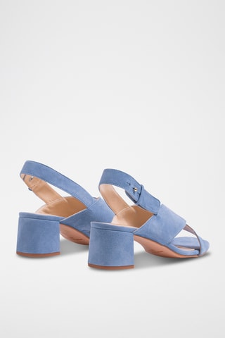 Leren Sandalen met Hak - Blauw