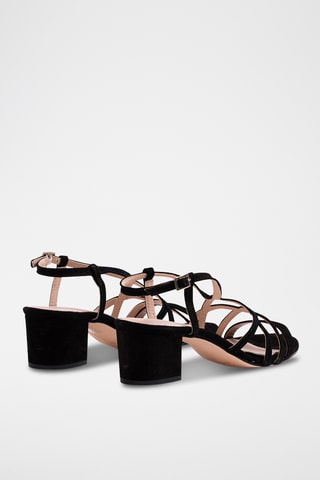 Leren Sandalen met Hak - Zwart