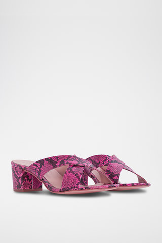 Leren Muiltjes met Hak - Fuchsia