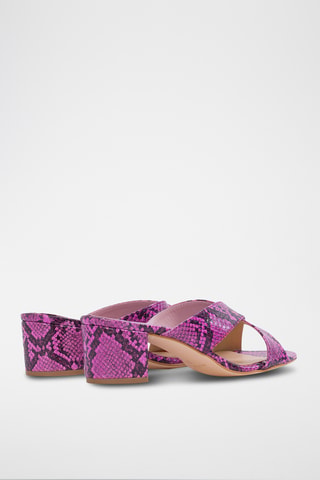 Leren Muiltjes met Hak - Fuchsia