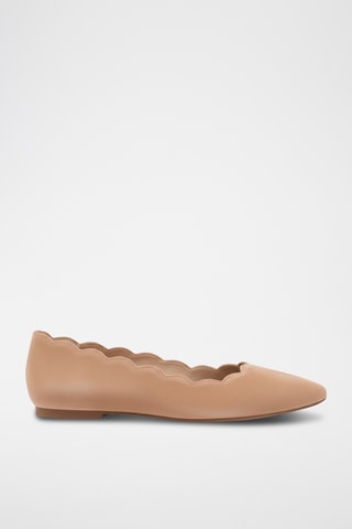 Leren Ballerina's - Nude