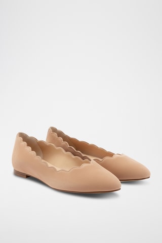 Leren Ballerina's - Nude