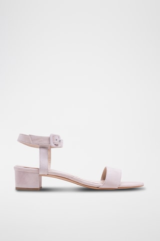 Nubuck Sandalen met Hak - Lichtroze
