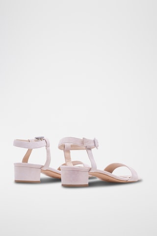 Nubuck Sandalen met Hak - Lichtroze