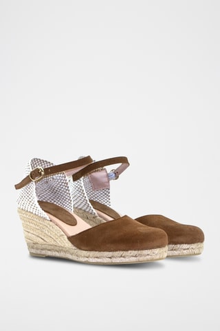 Nubuck Espadrilles met Sleehak - Bruin