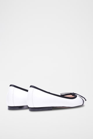 Leren Ballerina's - Wit en zwart